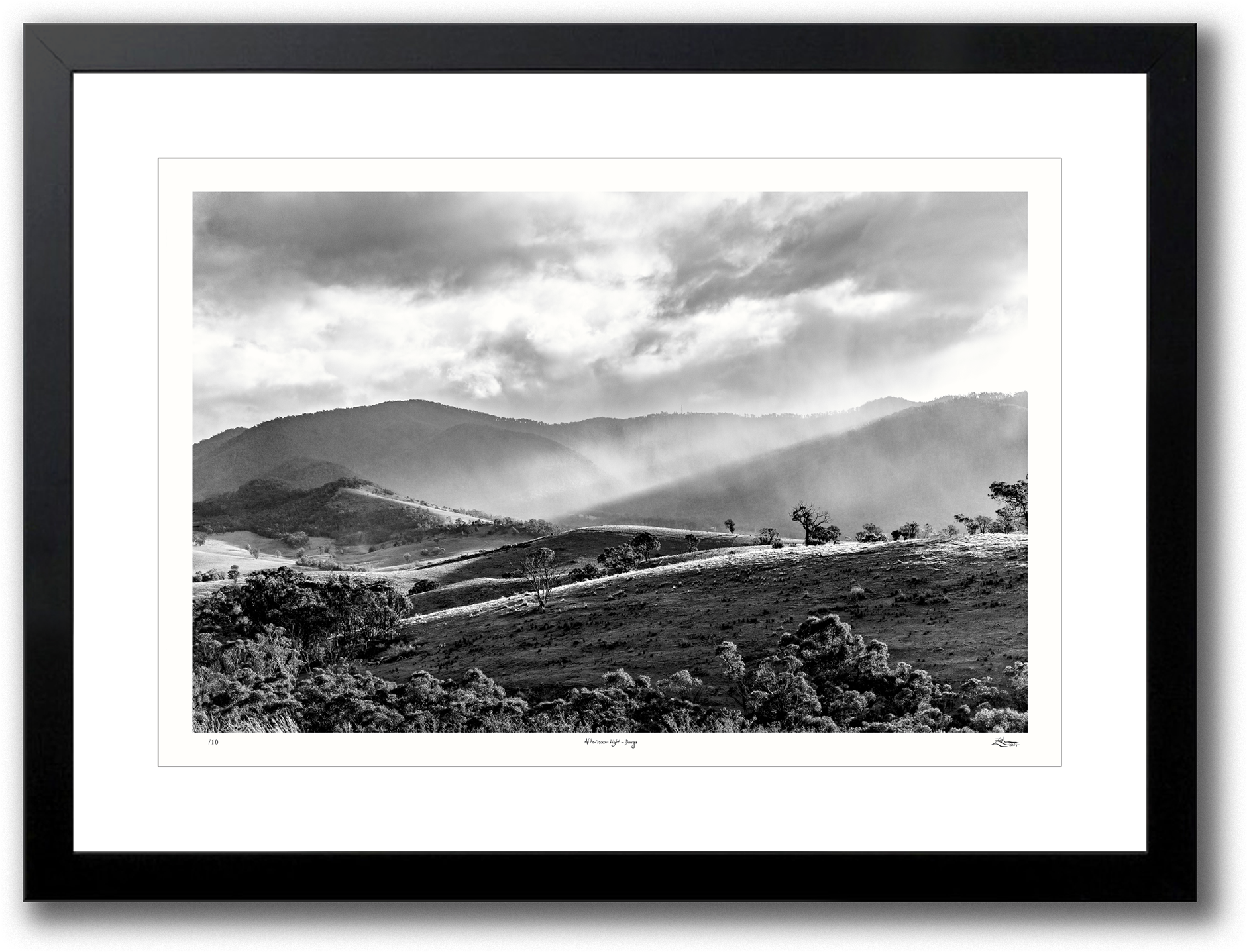 Afternoon Light - Dargo - Large | A2_Afternoon_Light_Black_Frame.png